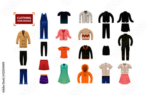 Clothing Icon Set Design
