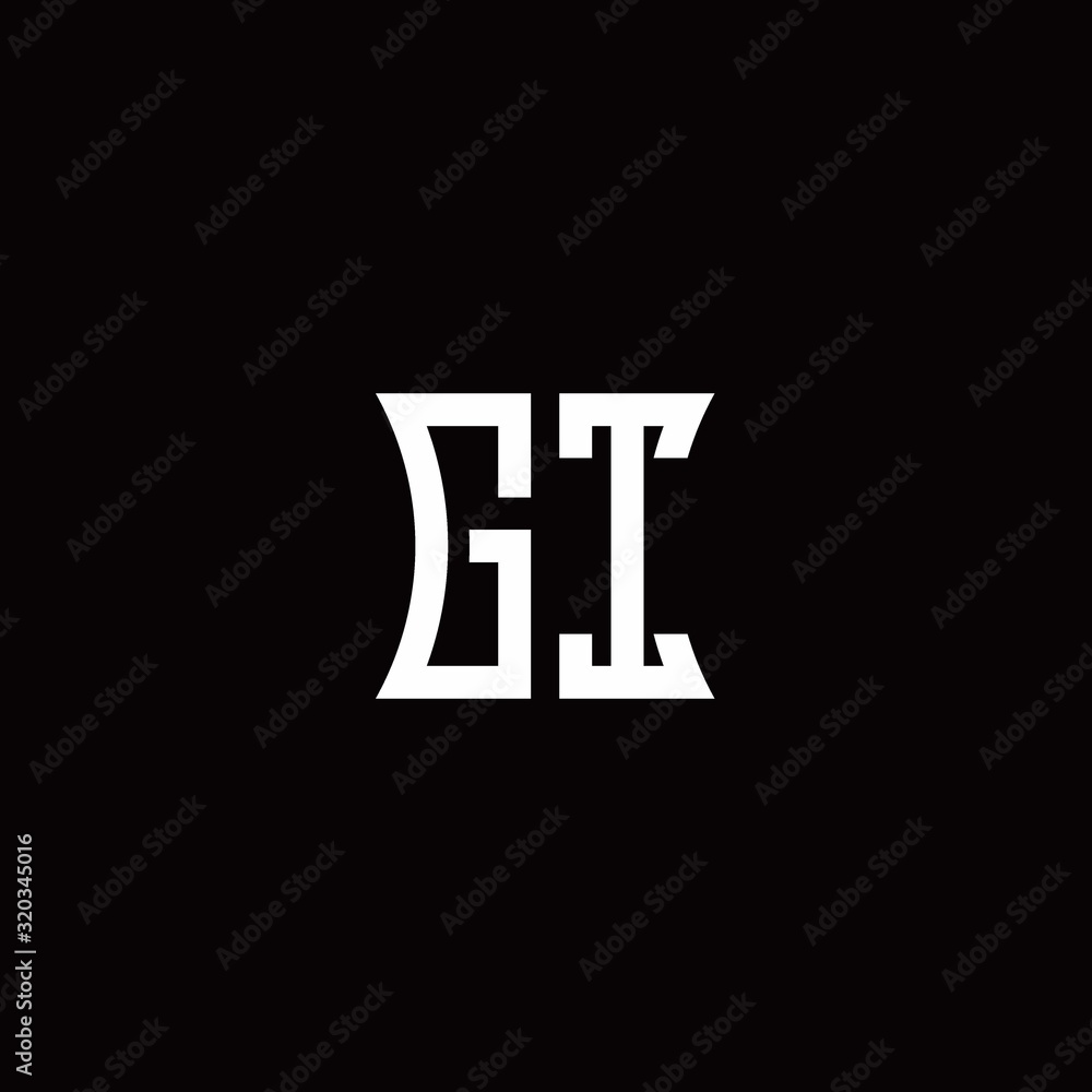 GI monogram logo with curved side style design template GI monogram logo with curved side style design template