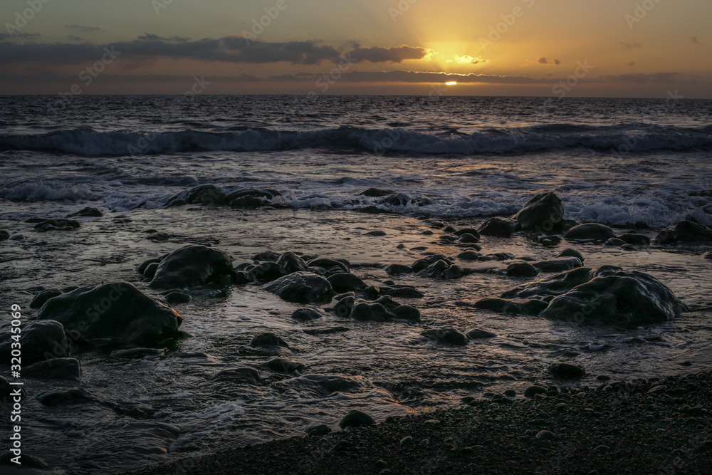 sunset over sea