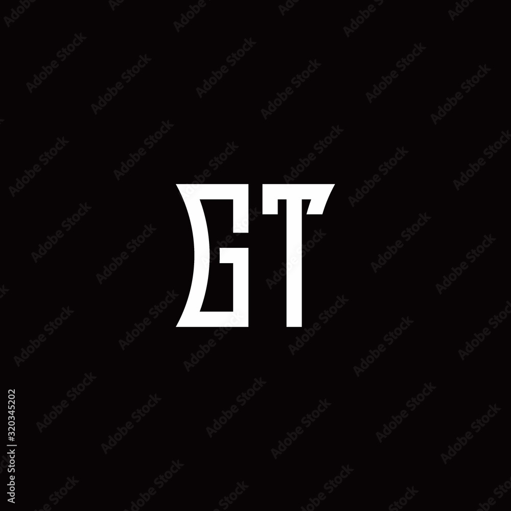 GT monogram logo with curved side style design template GT monogram logo with curved side style design template