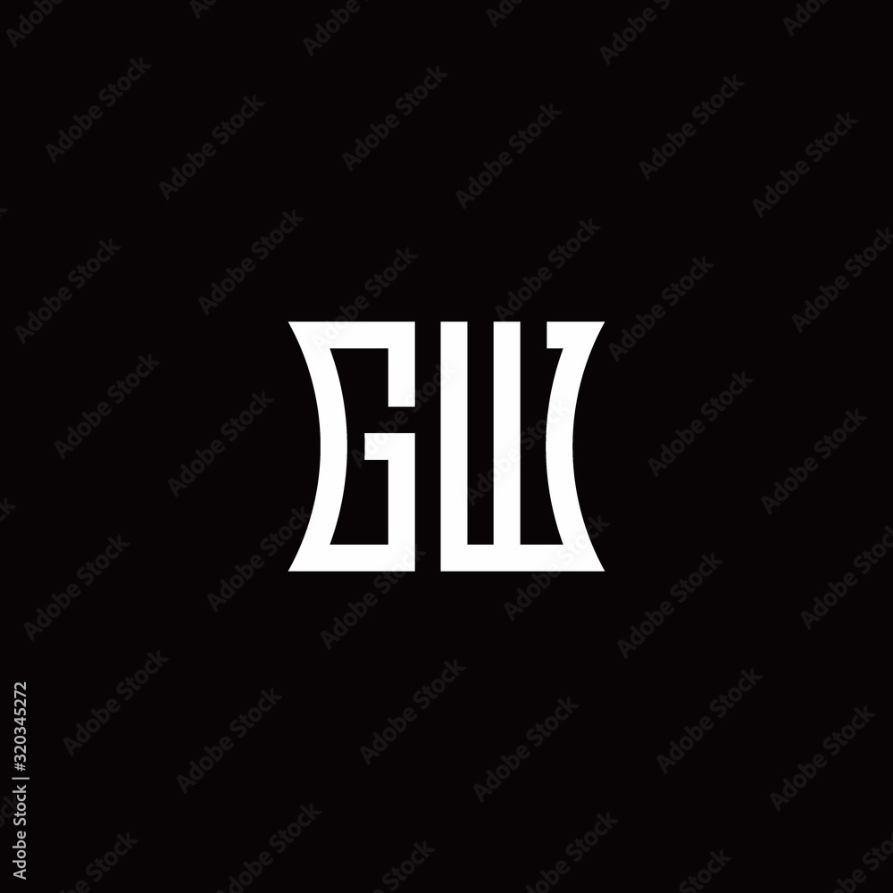 Obraz premium GW monogram logo with curved side style design template