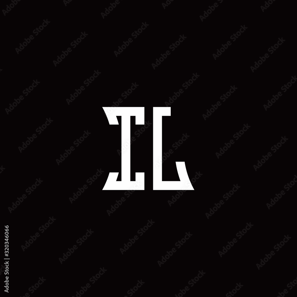 IL monogram logo with curved side style design template IL monogram logo with curved side style design template