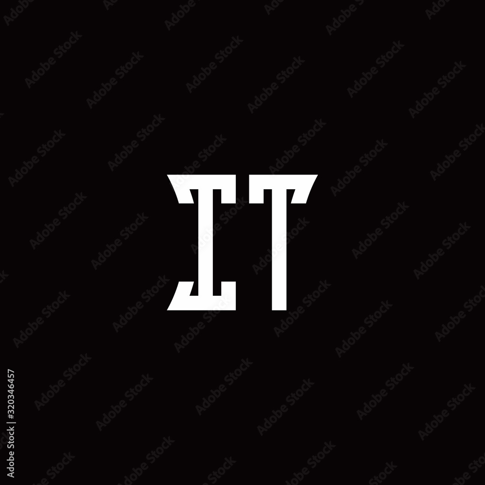 IT monogram logo with curved side style design template IT monogram logo with curved side style design template