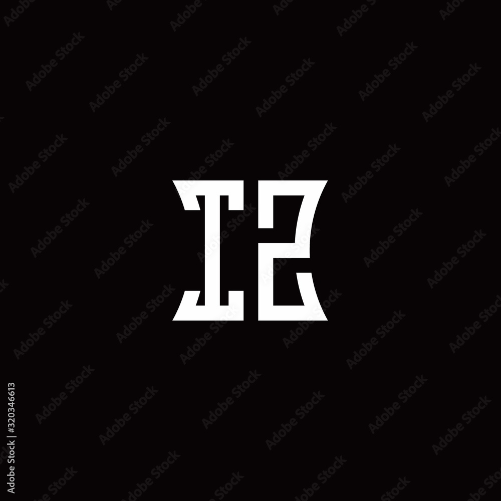 Obraz premium IZ monogram logo with curved side style design template