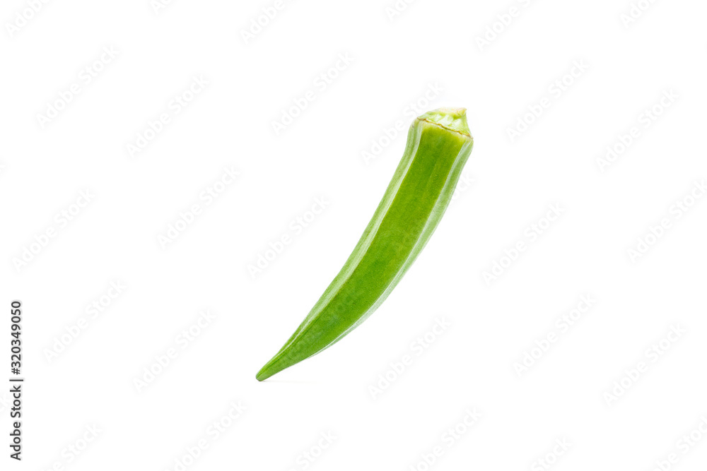 Fresh okra on white background. Fresh okra on white background.