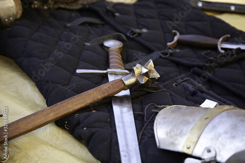 Medieval armor helmet photo