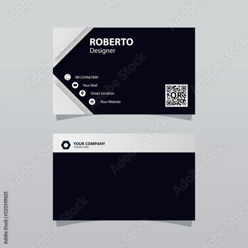 Dark bussines card template. Elegant element composition design with clean concept.