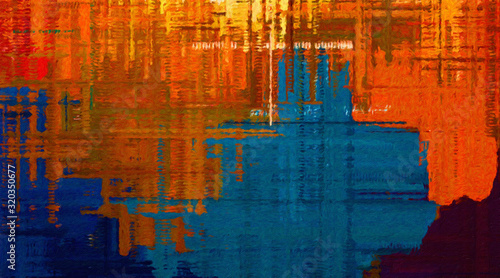 Abstract watercolor background with wet paint splashes on paper, graphic pain...