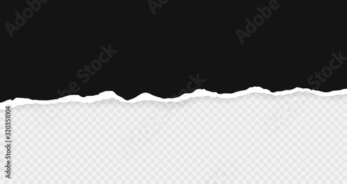 Ripped squared horizontal paper strips for text or message. Torn paper edge. Torn paper stripes. Vector illustration