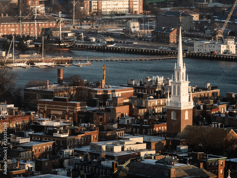The Old North Church and The USS Constitution In Winter