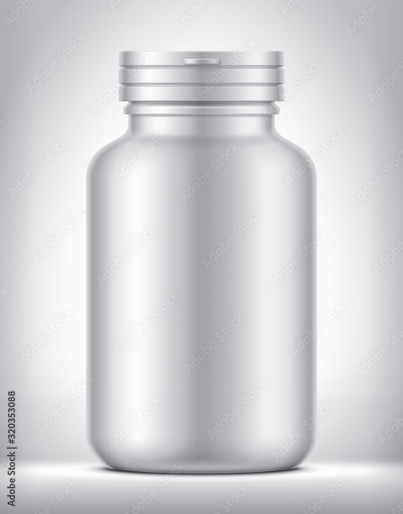 Bottle for pills on background. Matt surface version. Bottle for pills on background. Matt surface version.
