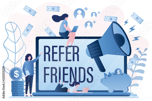 Referral program concept. Customer attraction or promotion campaign.