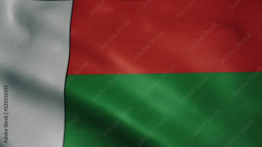 Flag of Madagascar, slow motion waving. Looping animation. Ideal for sport events, led screen, international competitions, motion graphics etc Flag of Madagascar, slow motion waving. Looping animation. Ideal for sport events, led screen, international competitions, motion graphics etc