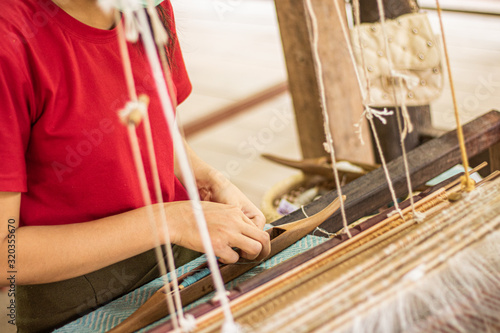 hand woven fabric in luang Prabang