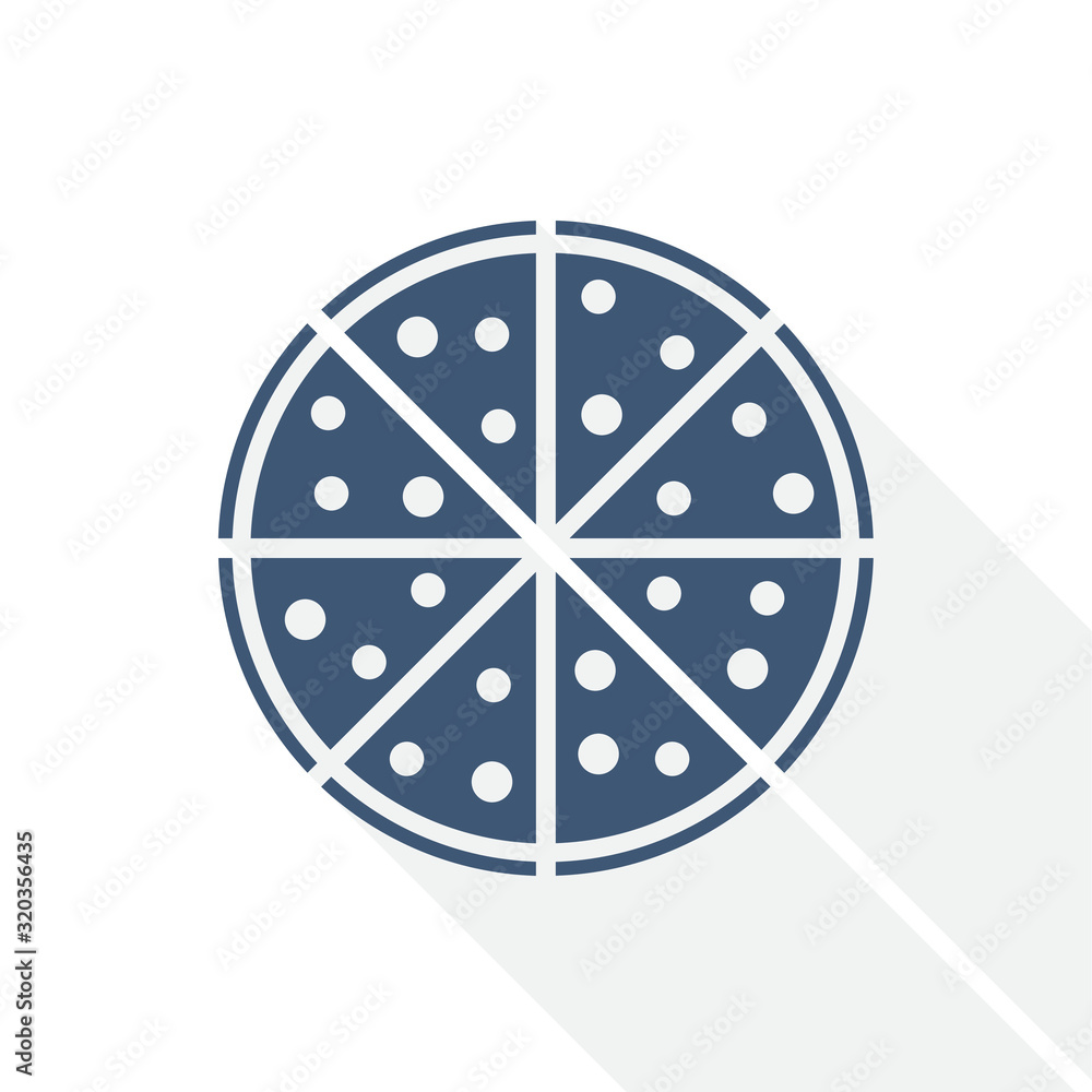 Pizza vector icon, food, restaurant concept flat design illustration Pizza vector icon, food, restaurant concept flat design illustration
