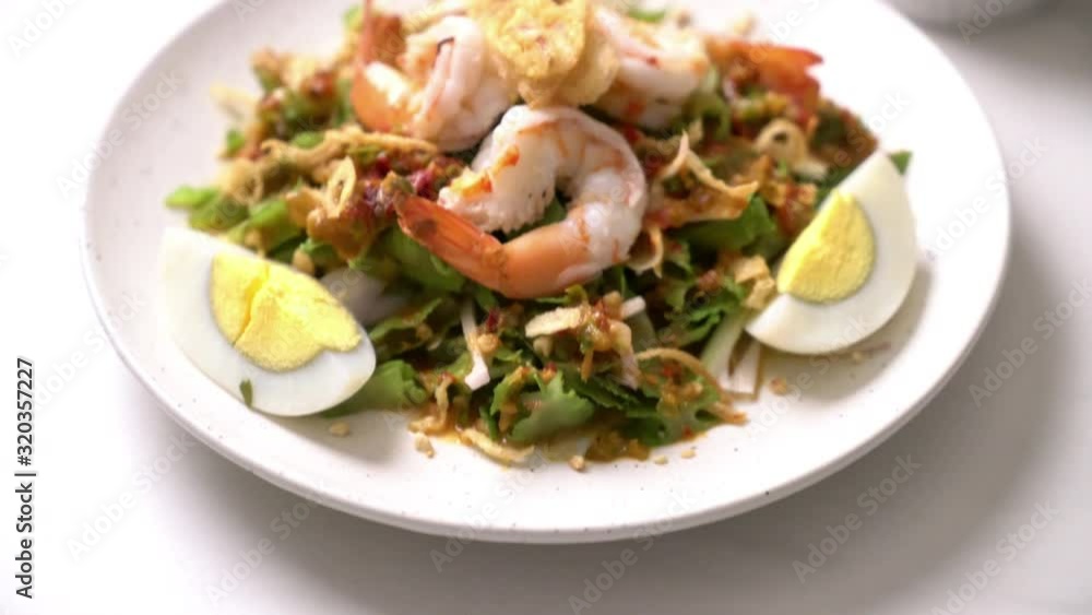 Wing Bean or Betel Nuts Spicy Salad with Prawns and Shrimps Wing Bean or Betel Nuts Spicy Salad with Prawns and Shrimps