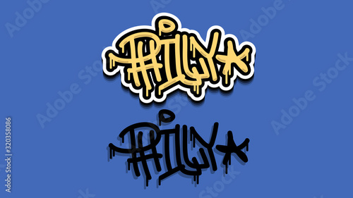 Philly Philadelphia Pennsylvania Usa Hand Lettering Graffiti Tag Style Sticker Design.