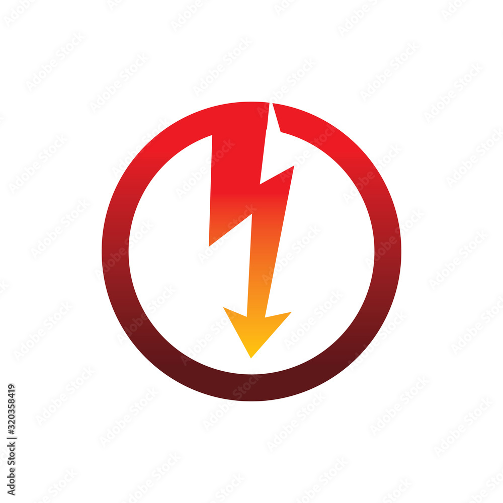red circle color lightning electric arrow logo design red circle color lightning electric arrow logo design