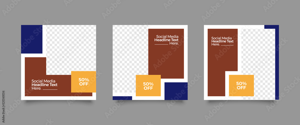 Colorful Social Media Post Set with Abstract Designs Layout Colorful Social Media Post Set with Abstract Designs Layout