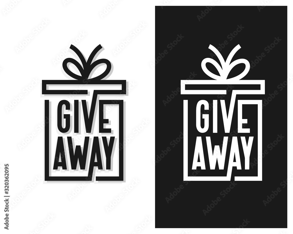 Фотография Giveaway word typography icon. Vector illustration.