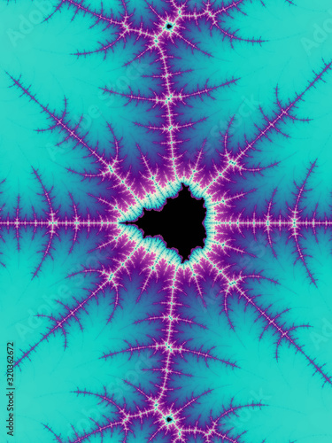 Electric violet mandelbrot fractal, digital artwork for creative graphic design