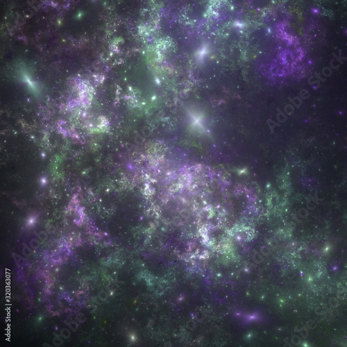 Dark purple fractal nebula  digital artwork for creative graphic design