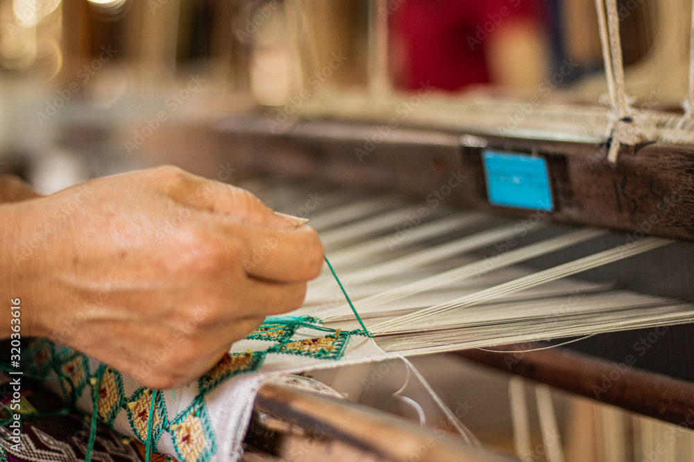 hand woven fabric in luang Prabang