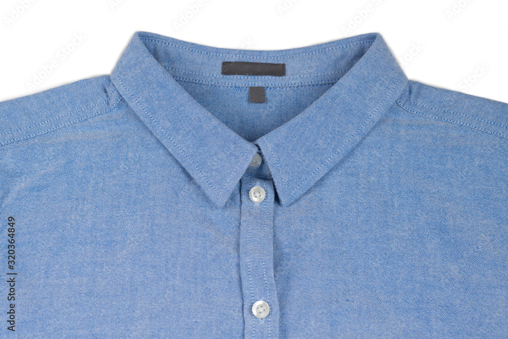 Blue cotton shirt isolated on white background. Blue cotton shirt isolated on white background.