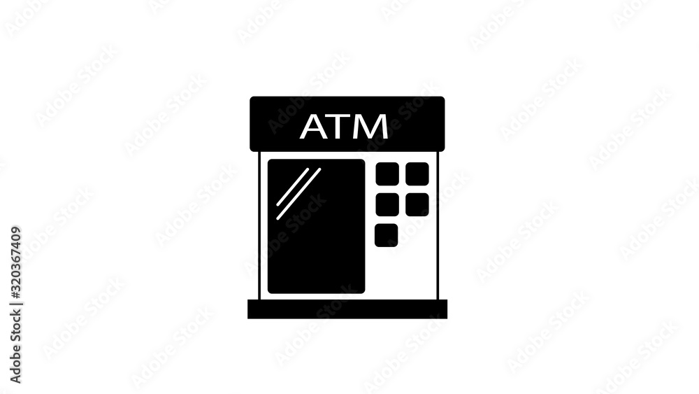 ATM machine with no money and sad customers around ATM machine with no money and sad customers around