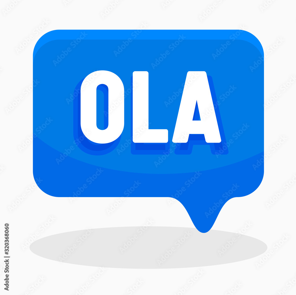 Hello Word on Spanish Language in Blue Speech Bubble Isolated on White Background. Translation Agency Service or Education Courses Poster Banner Flyer Brochure. Cartoon Flat Vector Illustration Hello Word on Spanish Language in Blue Speech Bubble Isolated on White Background. Translation Agency Service or Education Courses Poster Banner Flyer Brochure. Cartoon Flat Vector Illustration