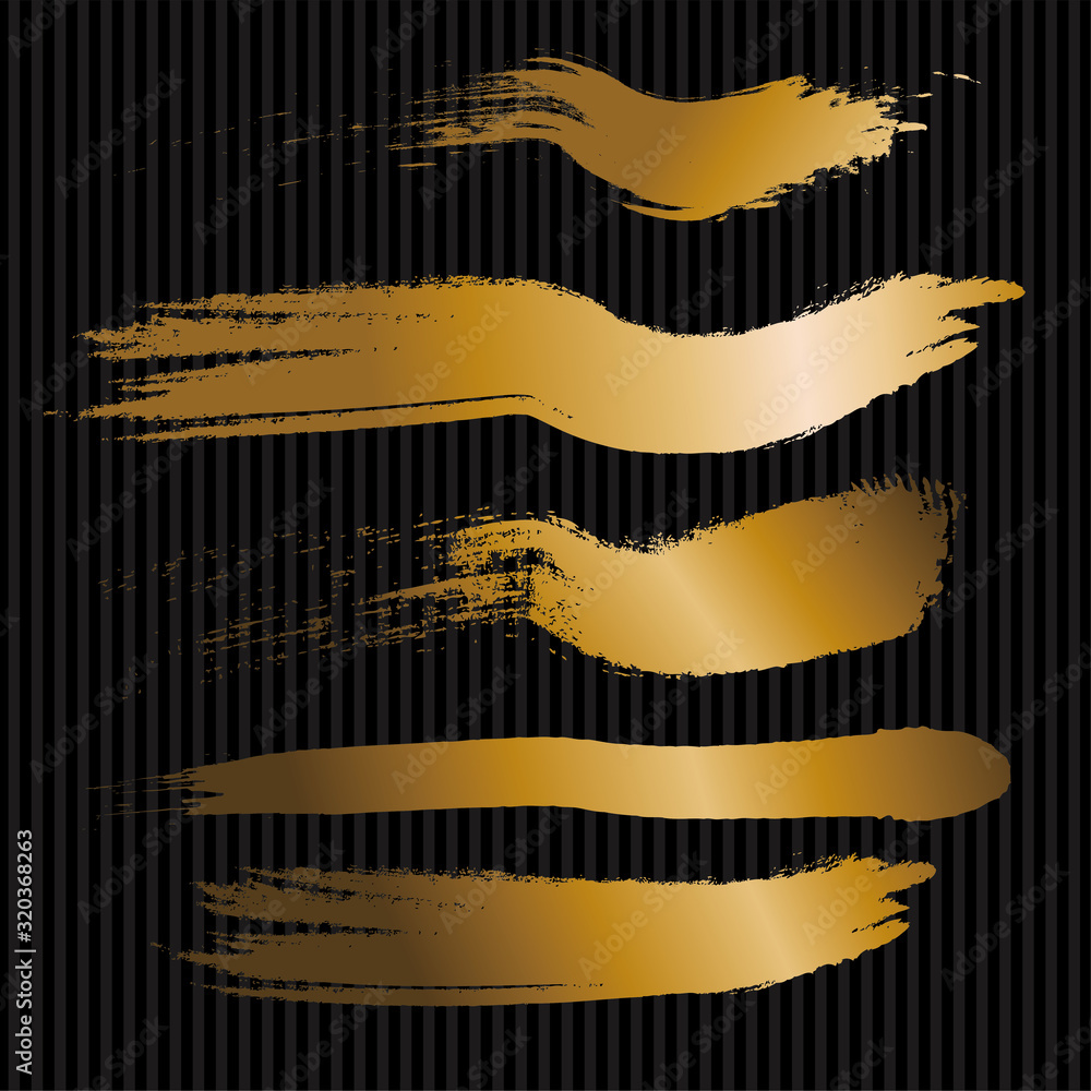 Obraz premium アナログタッチ素材：筆の質感 墨 インク 筆模様 波模様