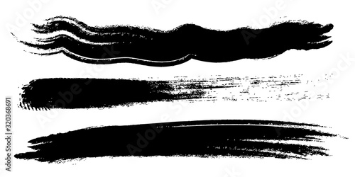 アナログタッチ素材：筆の質感 墨 インク 筆模様 波模様