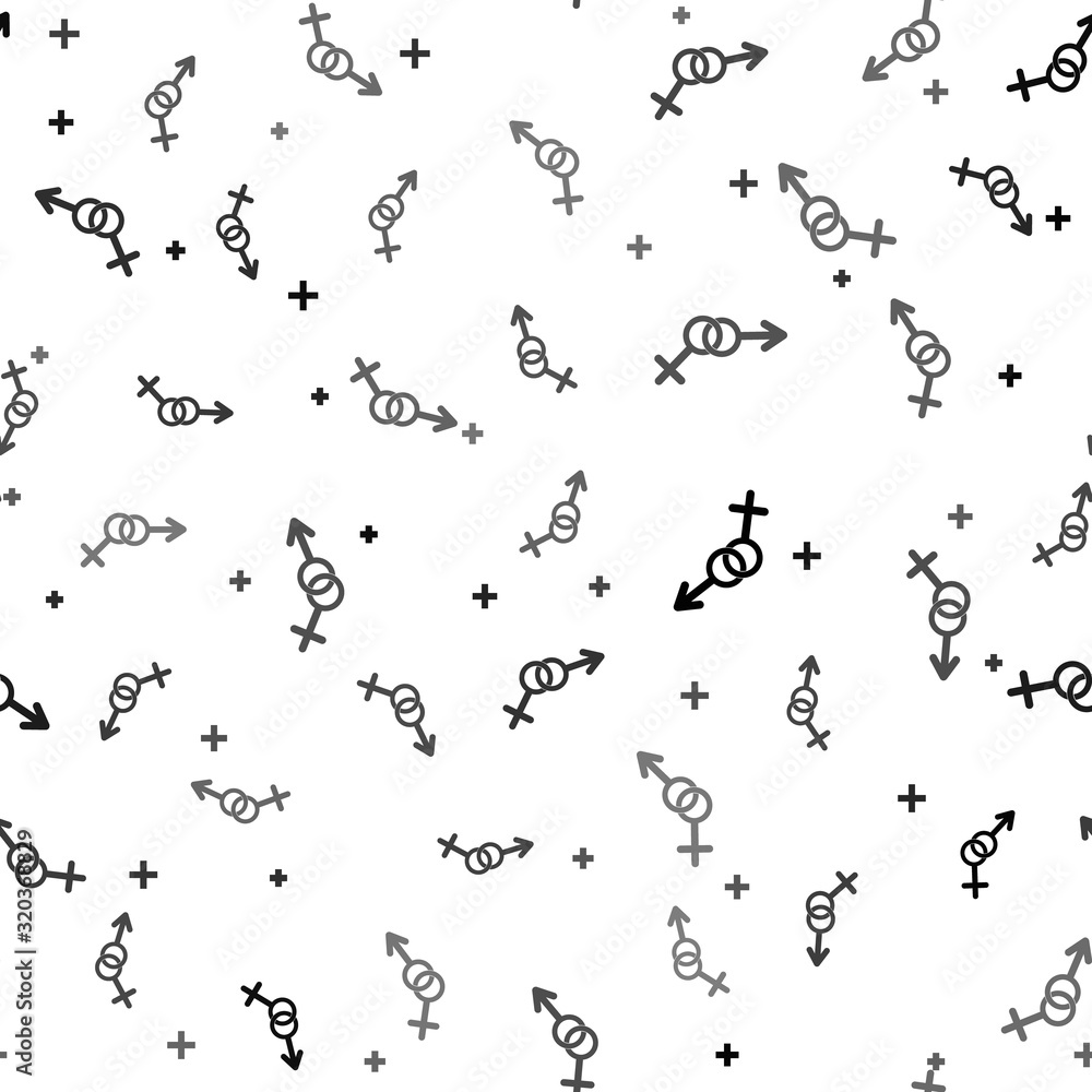 Black Gender icon isolated seamless pattern on white background. Symbols of men and women. Sex symbol. Vector Illustration Black Gender icon isolated seamless pattern on white background. Symbols of men and women. Sex symbol. Vector Illustration