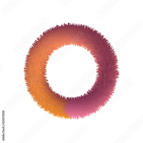 Capital Letter, Fur vector, Fluffy illustration