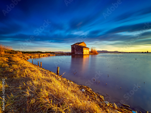 Old house of farmers, Marjal of the lagoon of Valencia, Spain
