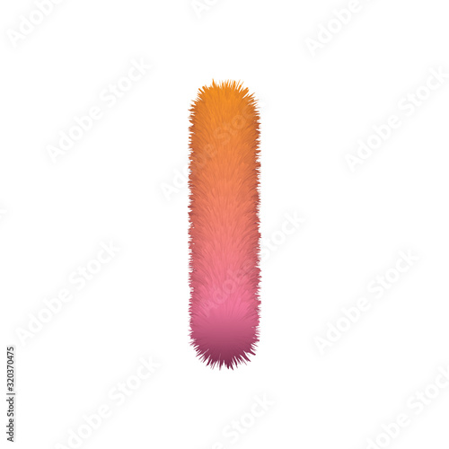 Capital Letter, Fur vector, Fluffy illustration
