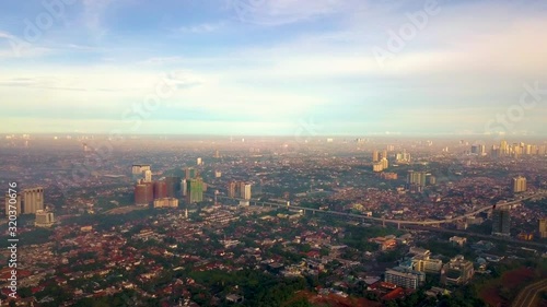 Wallpaper Mural Birds view of buildings around Cilandak, Jakarta. A drone footage in the morning with cityscapes and mountains view Torontodigital.ca