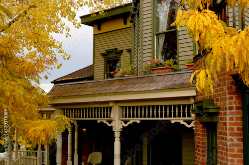 Canvas Print A victorian garden on backyard with a quaint and homey feel.