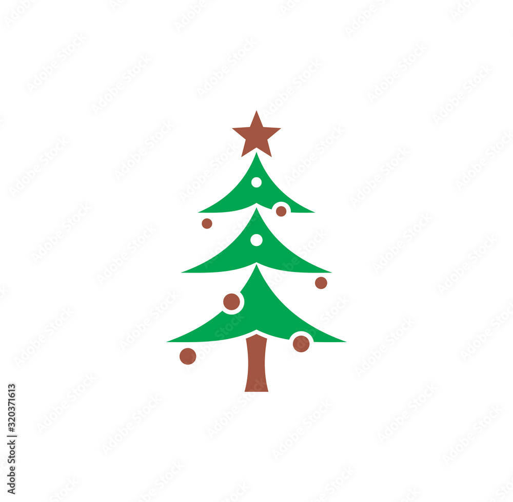 Christmas tree icon on background for graphic and web design. Creative illustration concept symbol for web or mobile app