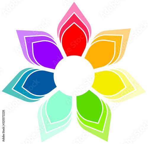 Primary color palette in the form of a flower