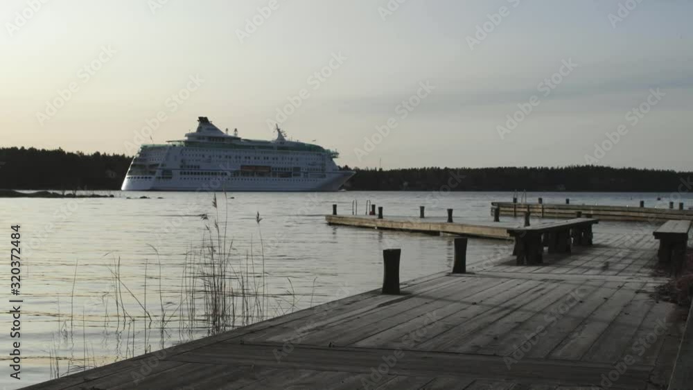 Ocean Liner heading out in the morning light Ocean Liner heading out in the morning light