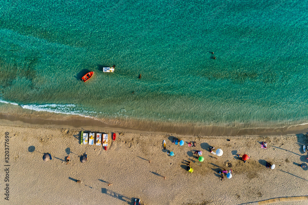 Aerial view of Simos beach in Elafonisos island in Greece. Aerial view of Simos beach in Elafonisos island in Greece.