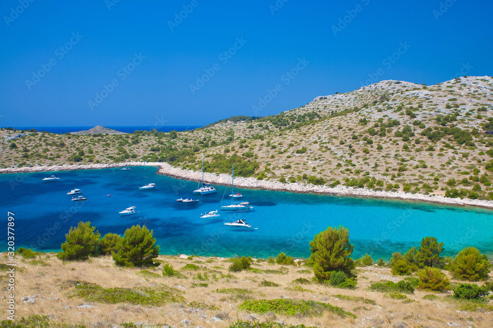 view of a bay with ships