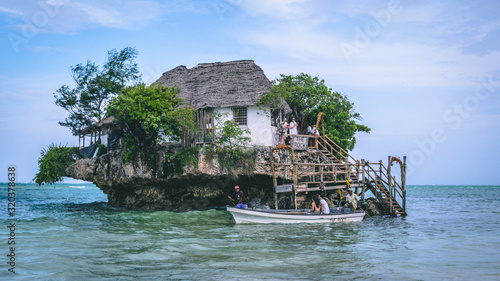 Pingwe, Zanzibar, Tanzania 30.12.2019 - The Rock restaurant, restaurant on water / sea