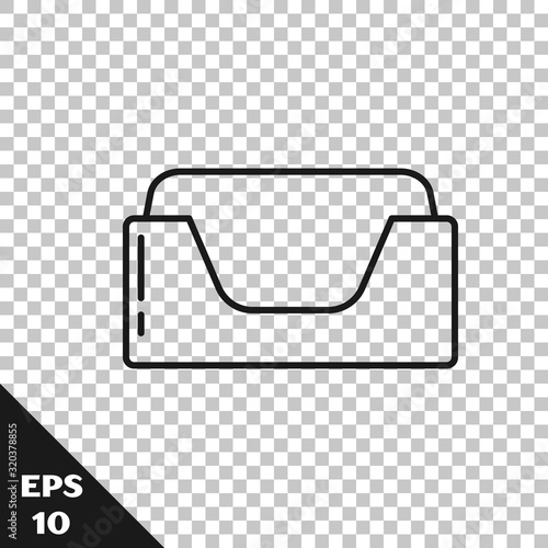 Black line Pet bed icon isolated on transparent background. Vector Illustration