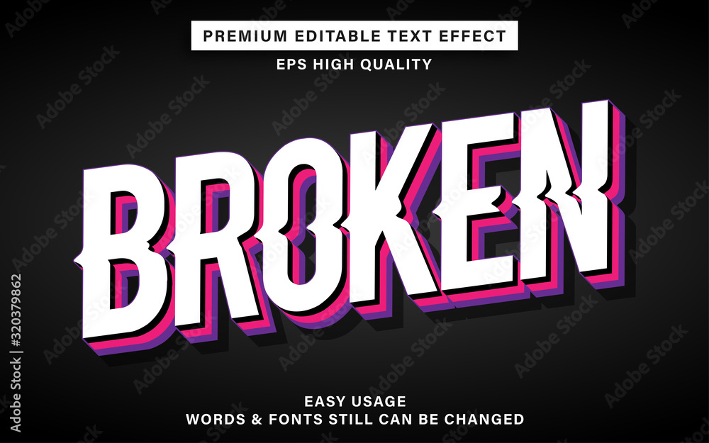Broken text effect Broken text effect