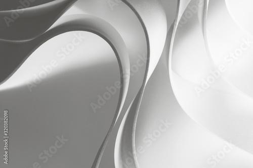 Structure with wavy white elements, abstract background