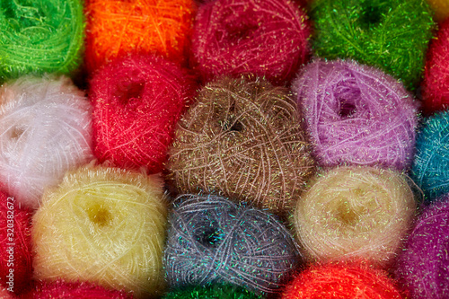 Colorful ball of yarn background 