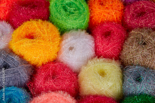 Colorful ball of yarn background 