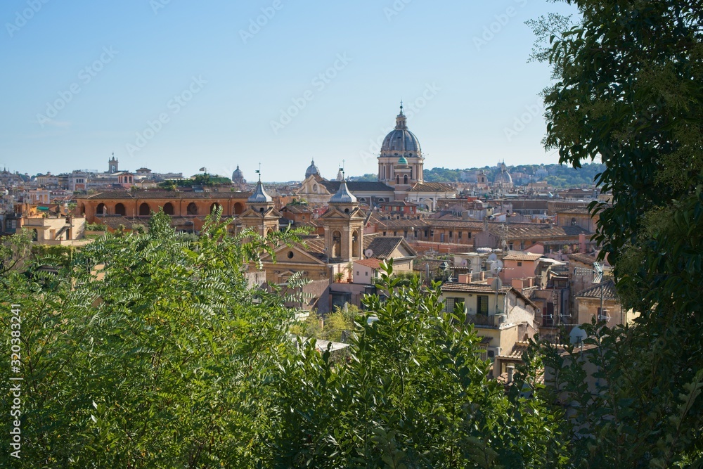                        A view of Rome from the gardens of Villa Borgbese    